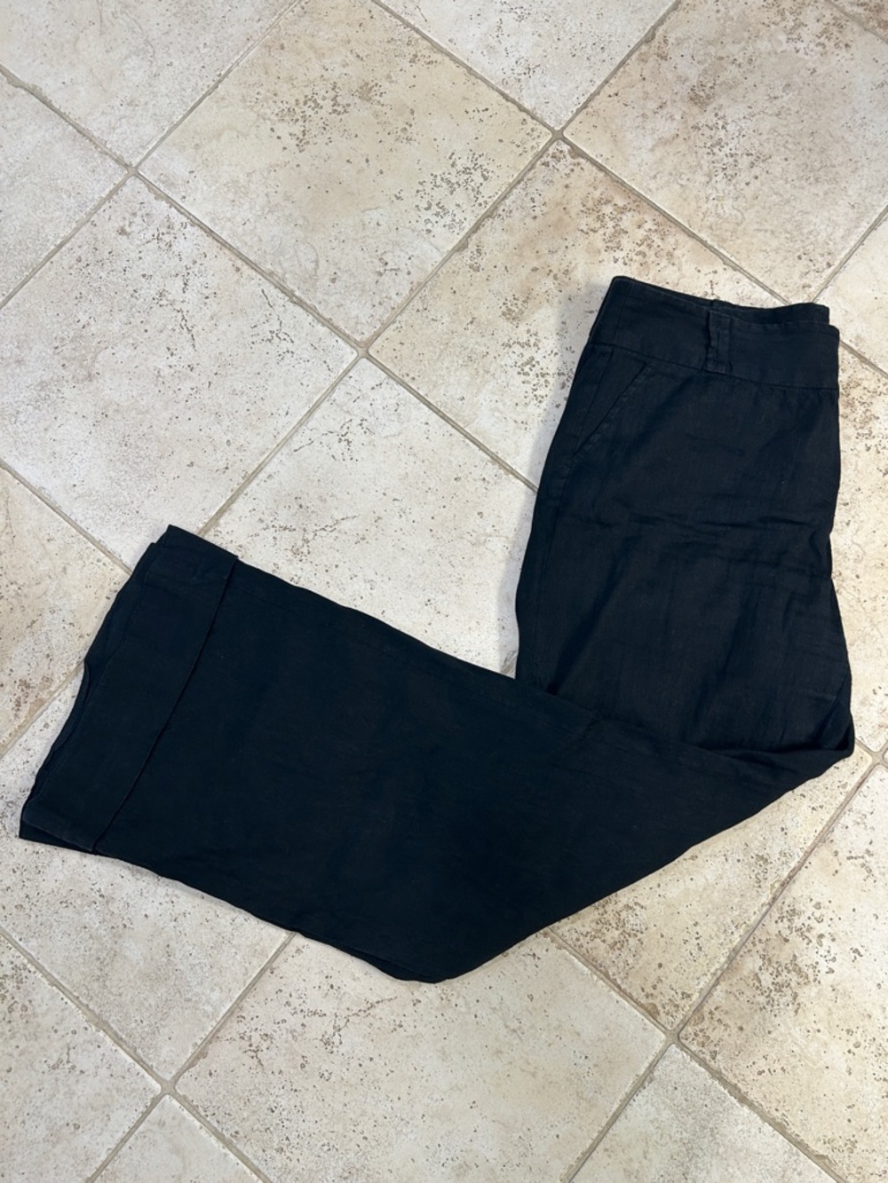 Banana Republic Women’s Black Linen wideleg pants, size 12